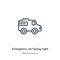 Emergency car facing right outline vector icon. Thin line black emergency car facing right icon, flat vector simple element