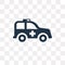 Emergency Car Facing right vector icon isolated on transparent b