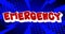 Emergency. Comic book word text changing red and blue color