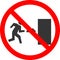The emergency exit is closed. Vector black image.