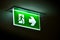 Emergency exit signs in office buildings