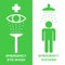 Emergency eye wash and emergency shower pictogram icon