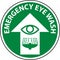 Emergency Eye Wash Floor Sign On White Background