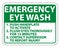 Emergency Eye Wash Instructions Sign Isolate On White Background,Vector Illustration