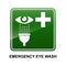 Emergency eye wash sign,Safety condition isolated on white background