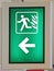 Emergency Fire Exit Sign in Green color