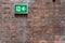 Emergency fire exit signs Installed on the wall Can clearly see Safety concept Fire alarm system