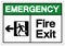 Emergency Fire Exit Symbol Sign,Vector Illustration, Isolated On White Background Label. EPS10