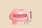 Emergency fund backup plan for crisis time, money or savings when losing job, accident or medical payment concept, pink piggy bank