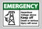 Emergency Hazardous Voltage Above Keep Out Death Or Serious Injury Will Occur Symbol Sign