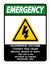 Emergency Hazardous Voltage Contact May Cause Electric Shock Or Burn Isolate On White Background,Vector Illustration