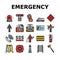 Emergency Helping In Accident Icons Set Vector