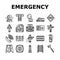 Emergency Helping In Accident Icons Set Vector