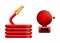 Emergency icon, red fire alarm system and fire hose