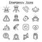 Emergency icon set in thin line style