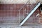 Emergency iron ladder building exterior a lot of