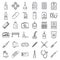 Emergency medicine icons set, outline style