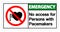 Emergency No Access For Persons With Pacemaker Symbol Sign Isolate On White Background,Vector Illustration EPS.10