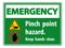 Emergency Pinch Point Hazard,Keep Hands Clear Symbol Sign Isolate on White Background,Vector Illustration