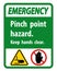 Emergency Pinch Point Hazard,Keep Hands Clear Symbol Sign Isolate on White Background,Vector Illustration