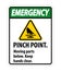 Emergency Pinch Point, Moving Parts Below, Keep Hands Clear Symbol Sign Isolate on White Background,Vector Illustration EPS.10