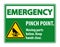 Emergency Pinch Point, Moving Parts Below, Keep Hands Clear Symbol Sign Isolate on White Background,Vector Illustration EPS.10