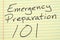 Emergency Preparation 101 On A Yellow Legal Pad