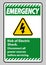 Emergency Risk of electric shock Symbol Sign Isolate on White Background