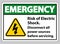 Emergency Risk of electric shock Symbol Sign Isolate on White Background