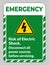 Emergency Risk of electric shock Symbol Sign Isolate on White Background
