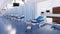 Emergency room interior with empty hospital beds