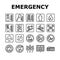 emergency safety security danger icons set vector