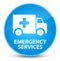 Emergency services elegant cyan blue round button