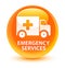 Emergency services glassy orange round button