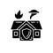 Emergency shelter black glyph icon