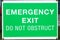 Emergency sign at exit door