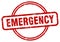 emergency stamp. emergency round grunge sign.