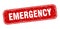 emergency stamp. emergency square grungy isolated sign.