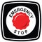 Emergency stop push button device icon.