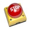 Emergency stop switch button 3D Illustration