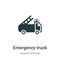 Emergency truck vector icon on white background. Flat vector emergency truck icon symbol sign from modern airport terminal