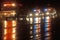 Emergency vehicles on a rainy night, Santa Paula, California