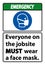Emergency Wear A Face Mask Sign Isolate On White Background