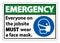 Emergency Wear A Face Mask Sign Isolate On White Background