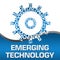 Emerging Technology Dotted Gear Blue Square