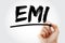 EMI - Equated Monthly Installment acronym with marker, business concept background