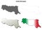 Emilia-Romagna blank detailed outline map set