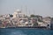 Eminonu Harbor, Beyoglu district over the Golden Horn bay in Istanbul, Turkey