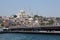 Eminonu Harbor and Galata bridge over the Golden Horn bay in Istanbul, Turkey