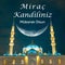 Eminonu Yeni Cami or New Mosque and crescent moon. Mirac Kandili concept image.